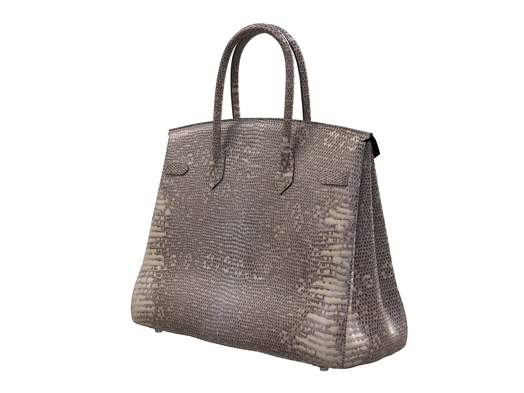 Hermes Birkin Bag Snake Leather Low-poly 3D model_3