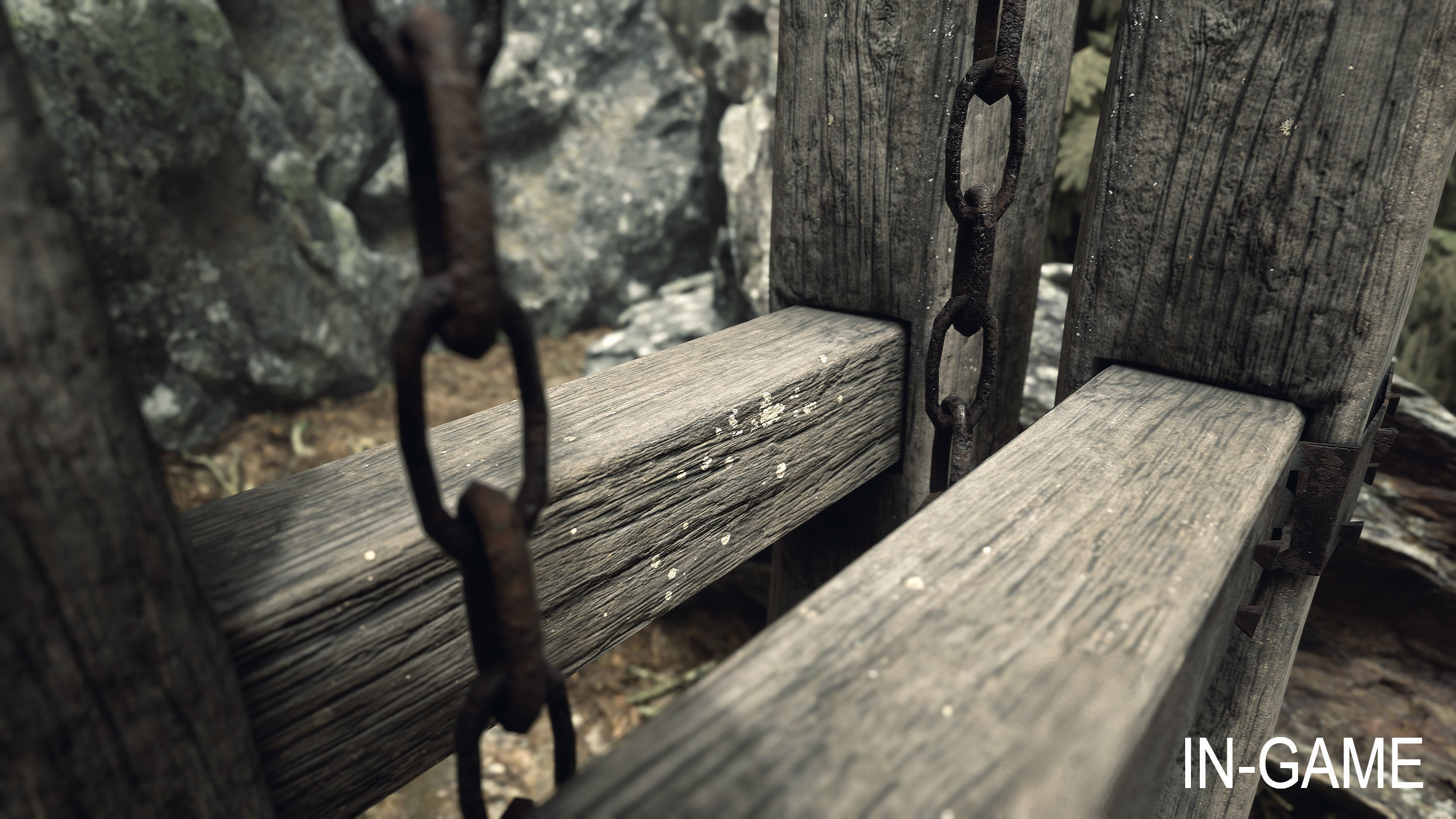 Metal Gate with Wooden Frame Low-poly 3D model_15