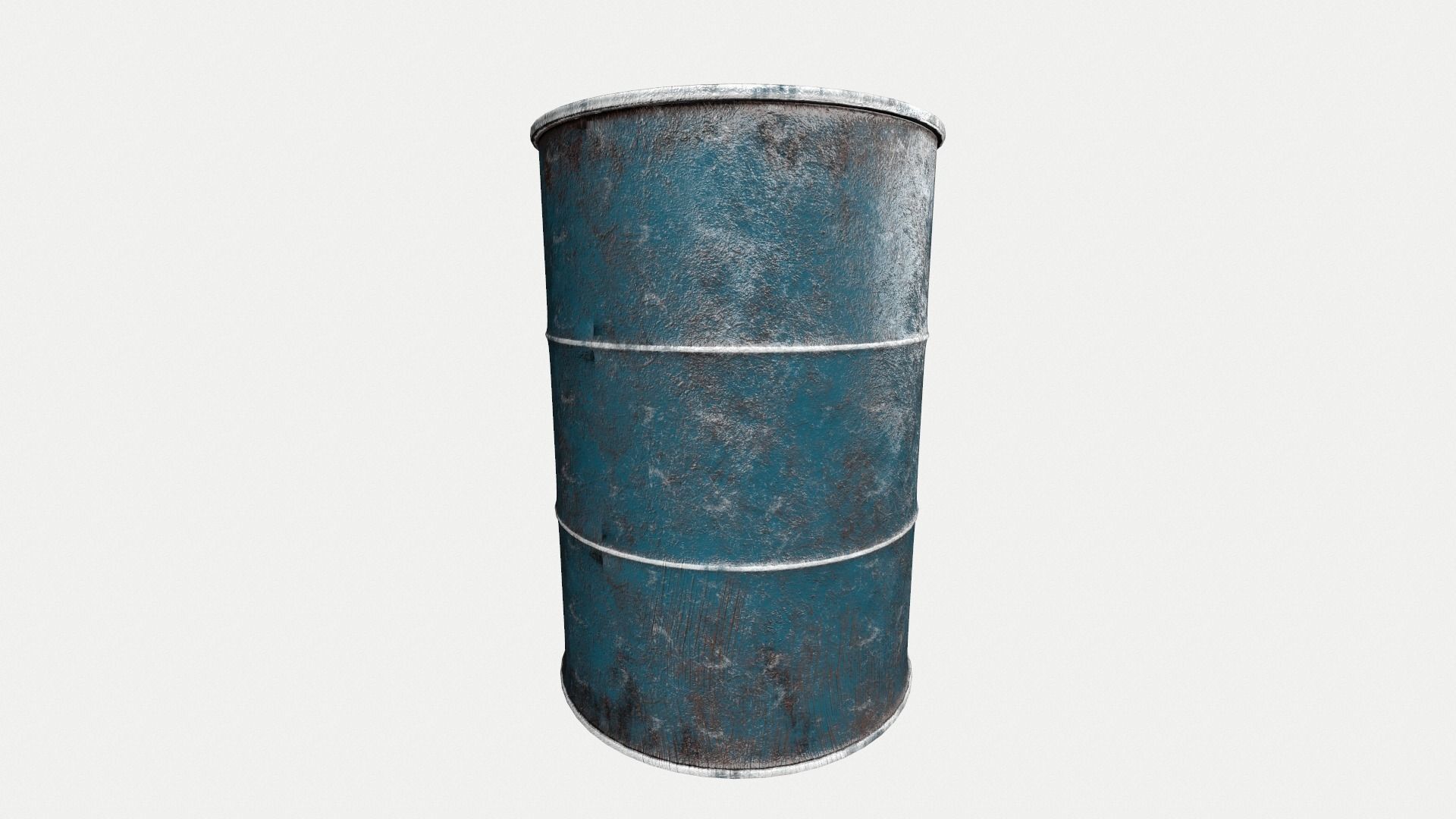 Oil Drum Low-poly 3D model_2