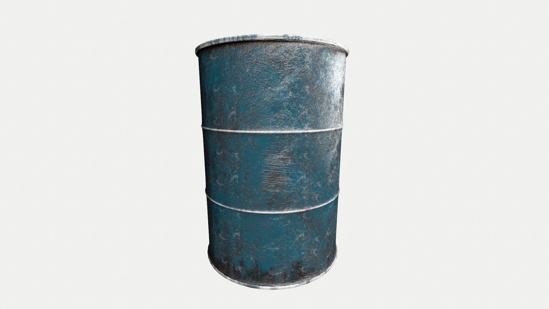 Oil Drum Low-poly 3D model_10