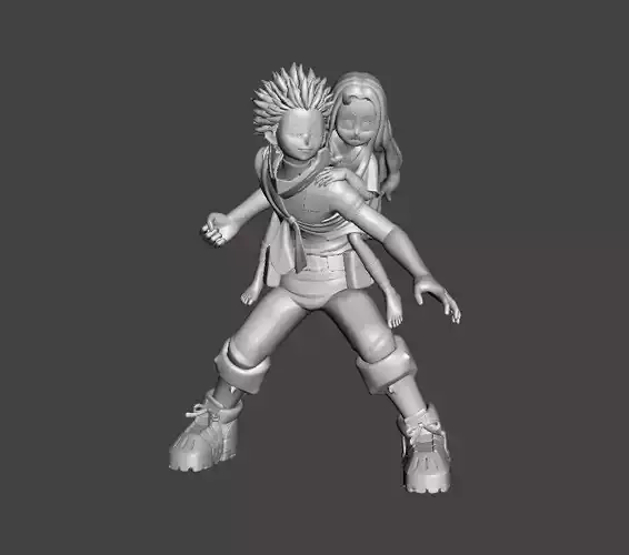 Izuku Midorya with Eri 3D Model 3D print model