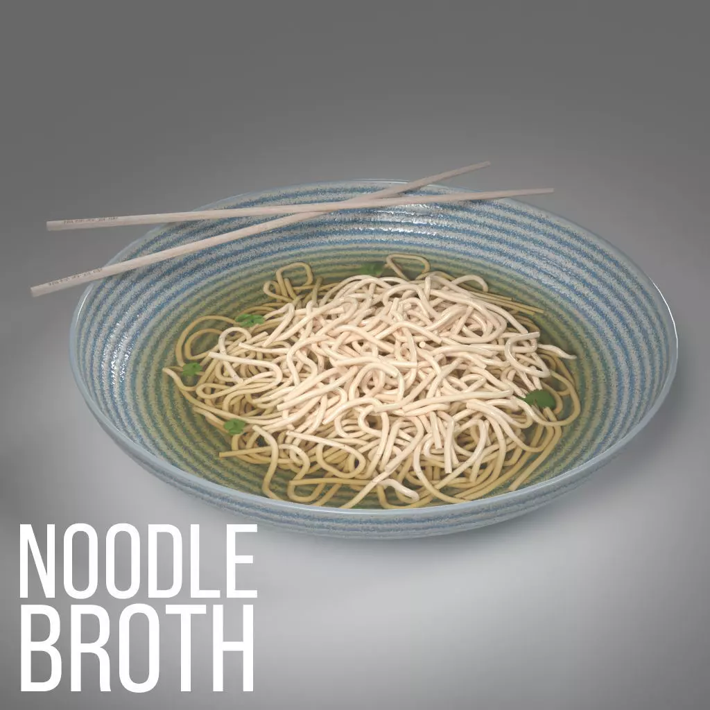 Bowl of Noodle Broth 3D model