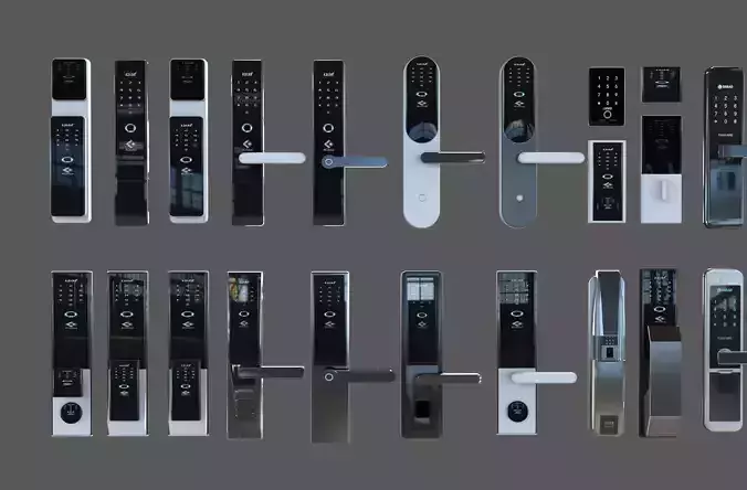 Electronic door lock digital system 3d model 3D model