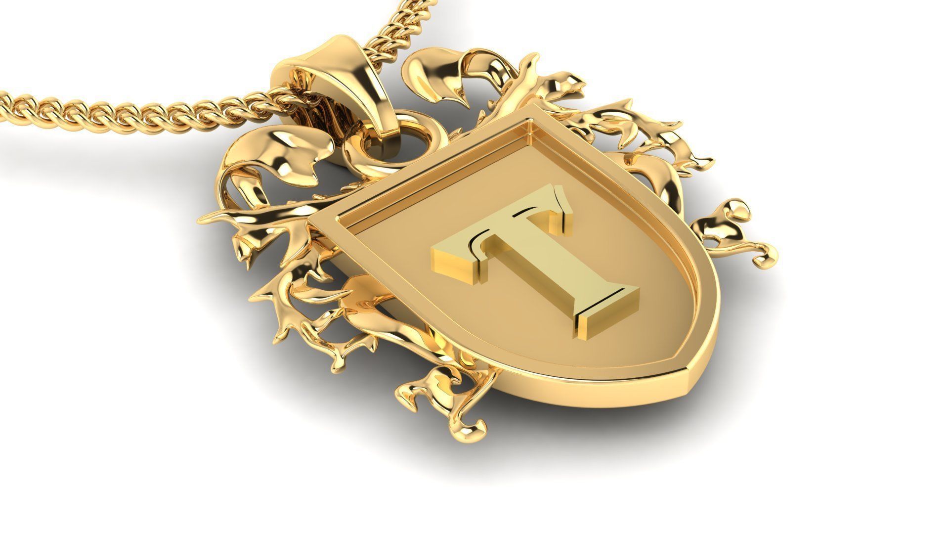 Letter- T - Pendant Name 3D print model_2