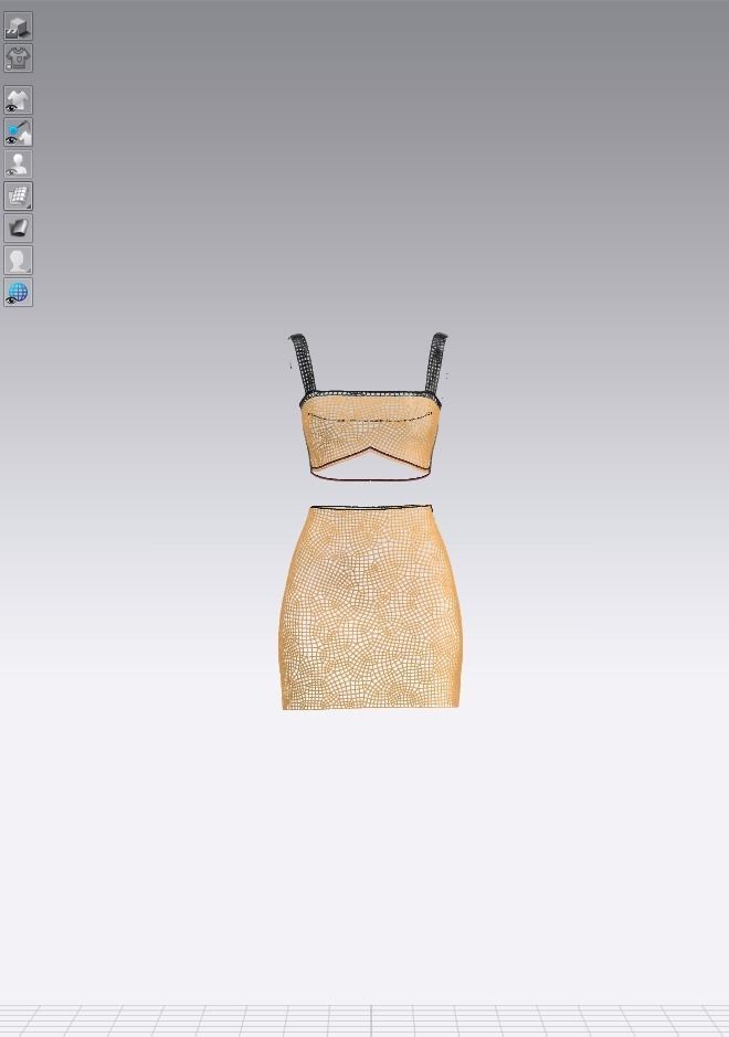 Female leather top and skirt 3D model_17