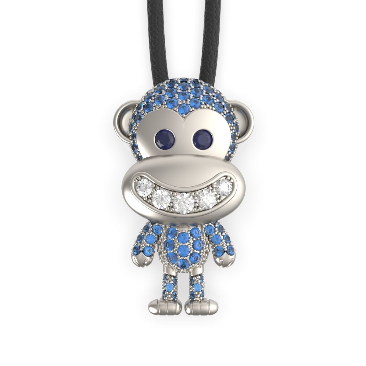 Monkey Pendant 3D print model_5