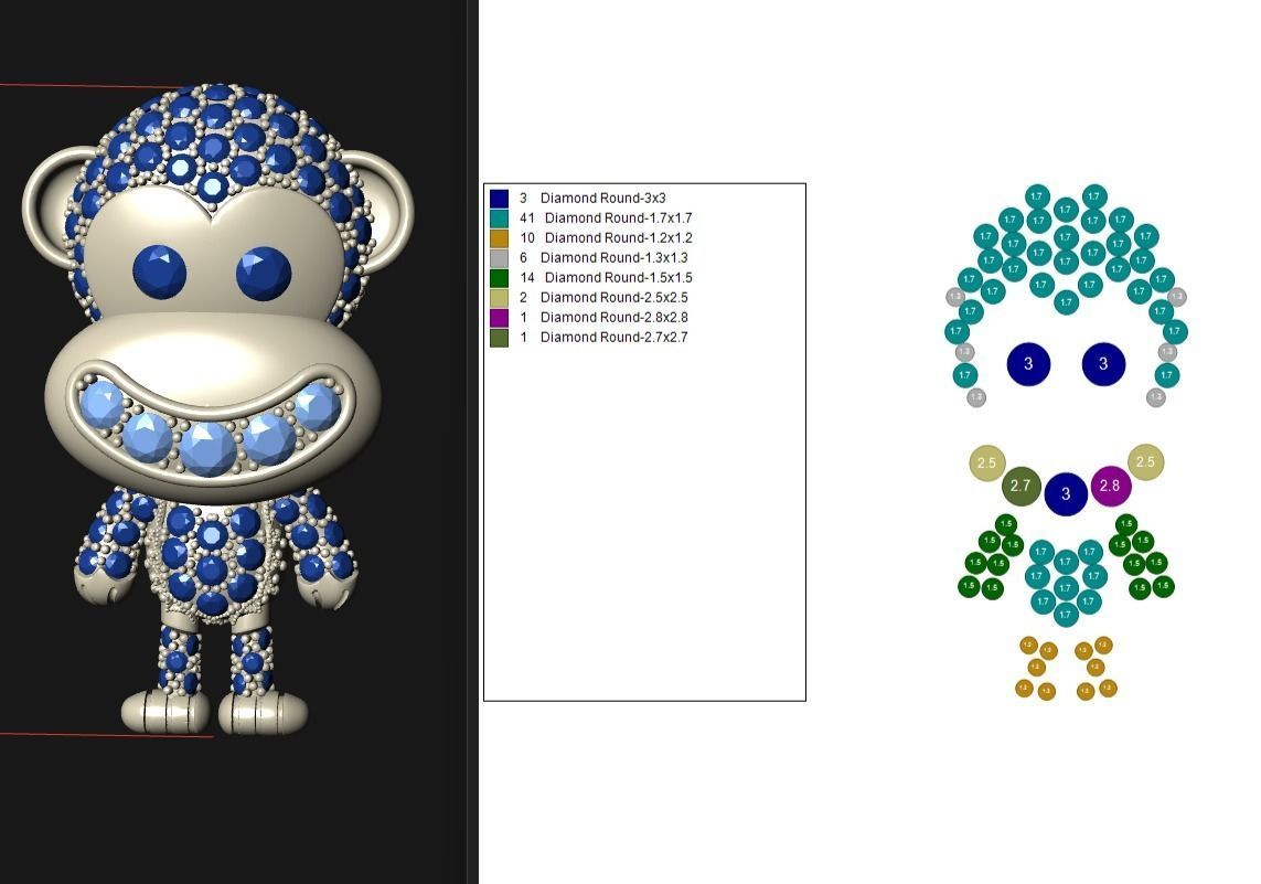 Monkey Pendant 3D print model_7