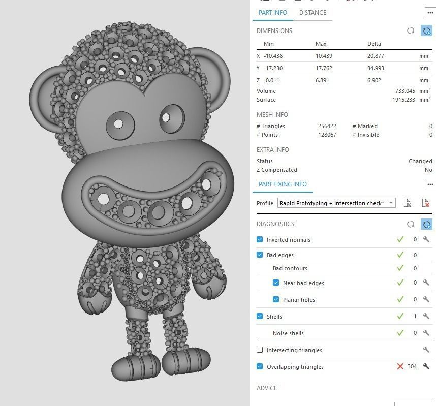 Monkey Pendant 3D print model_10