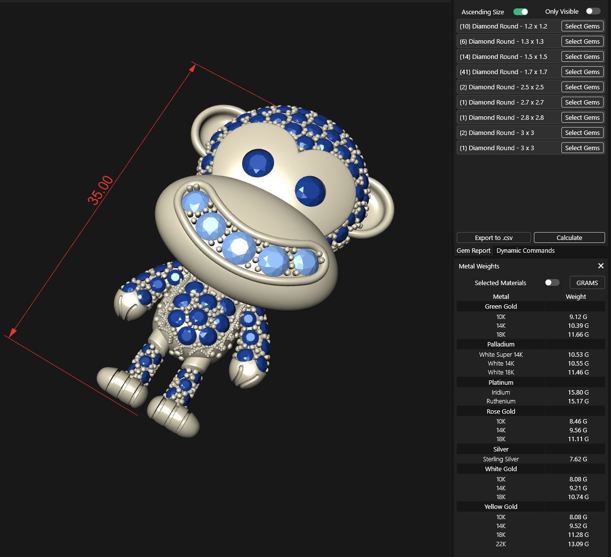 Monkey Pendant 3D print model_8