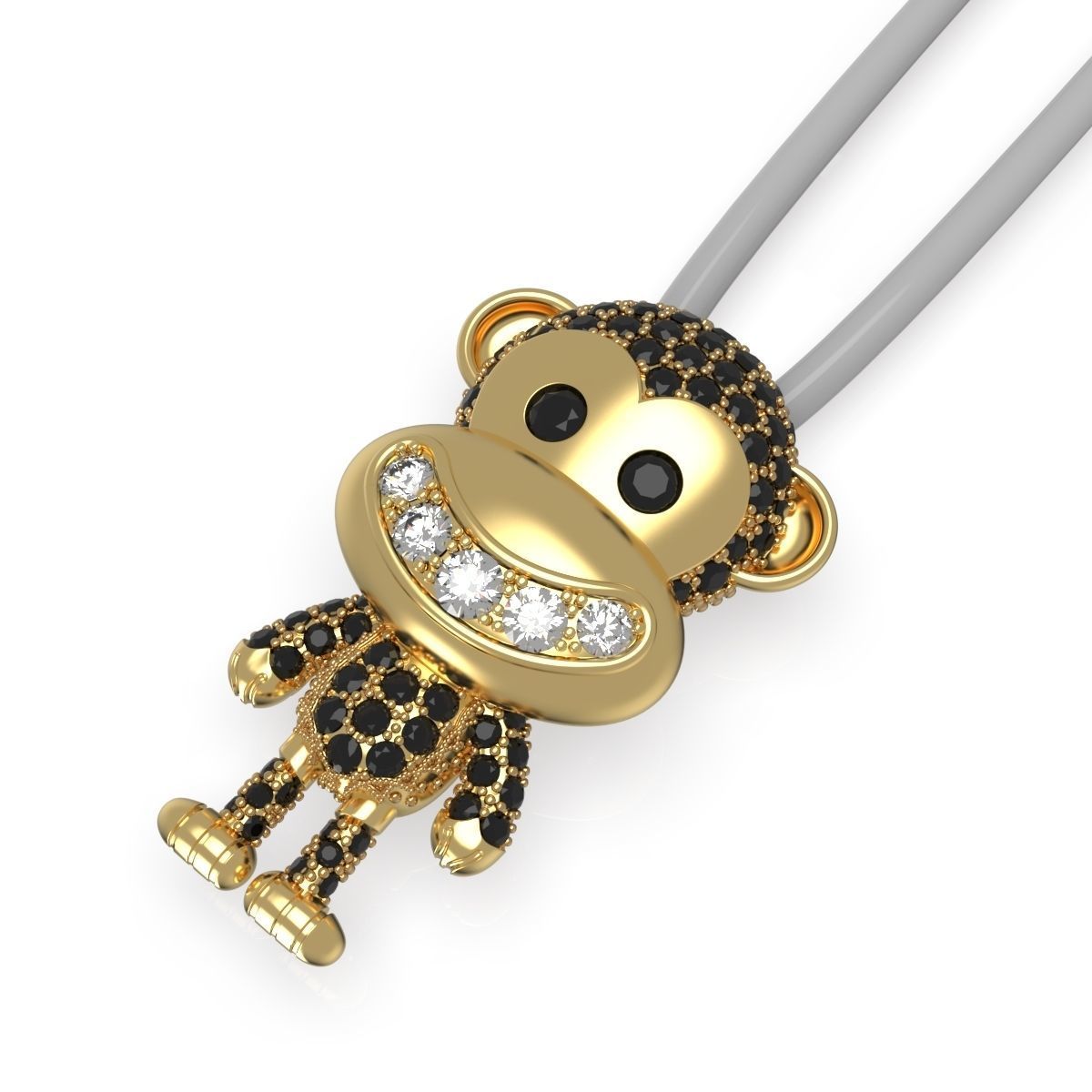 Monkey Pendant 3D print model_2