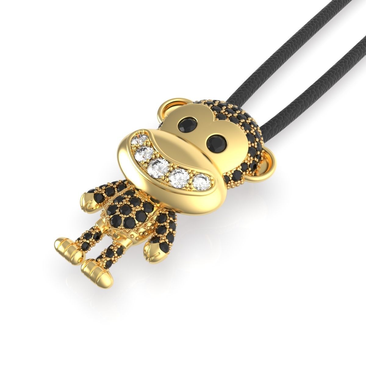 Monkey Pendant 3D print model_3