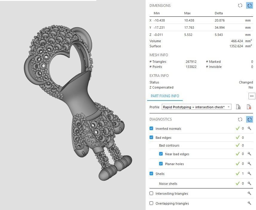 Monkey Pendant 3D print model_12