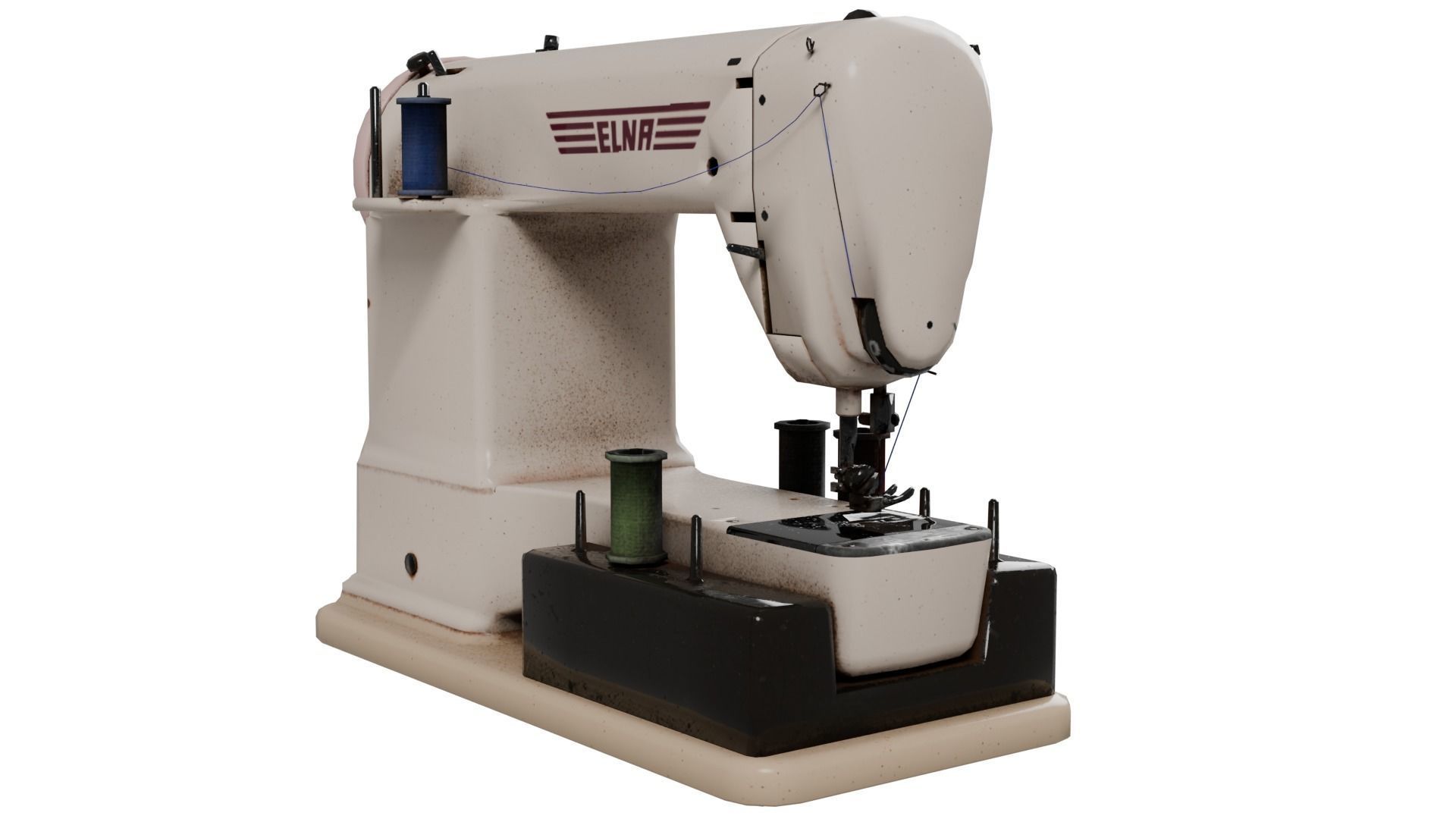 Vintage Sewing Machine 3D model_7