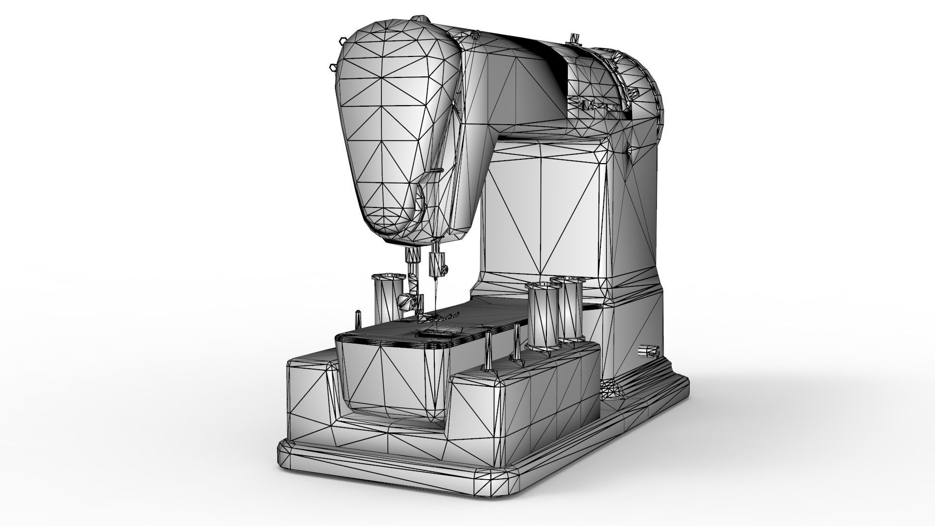 Vintage Sewing Machine 3D model_14
