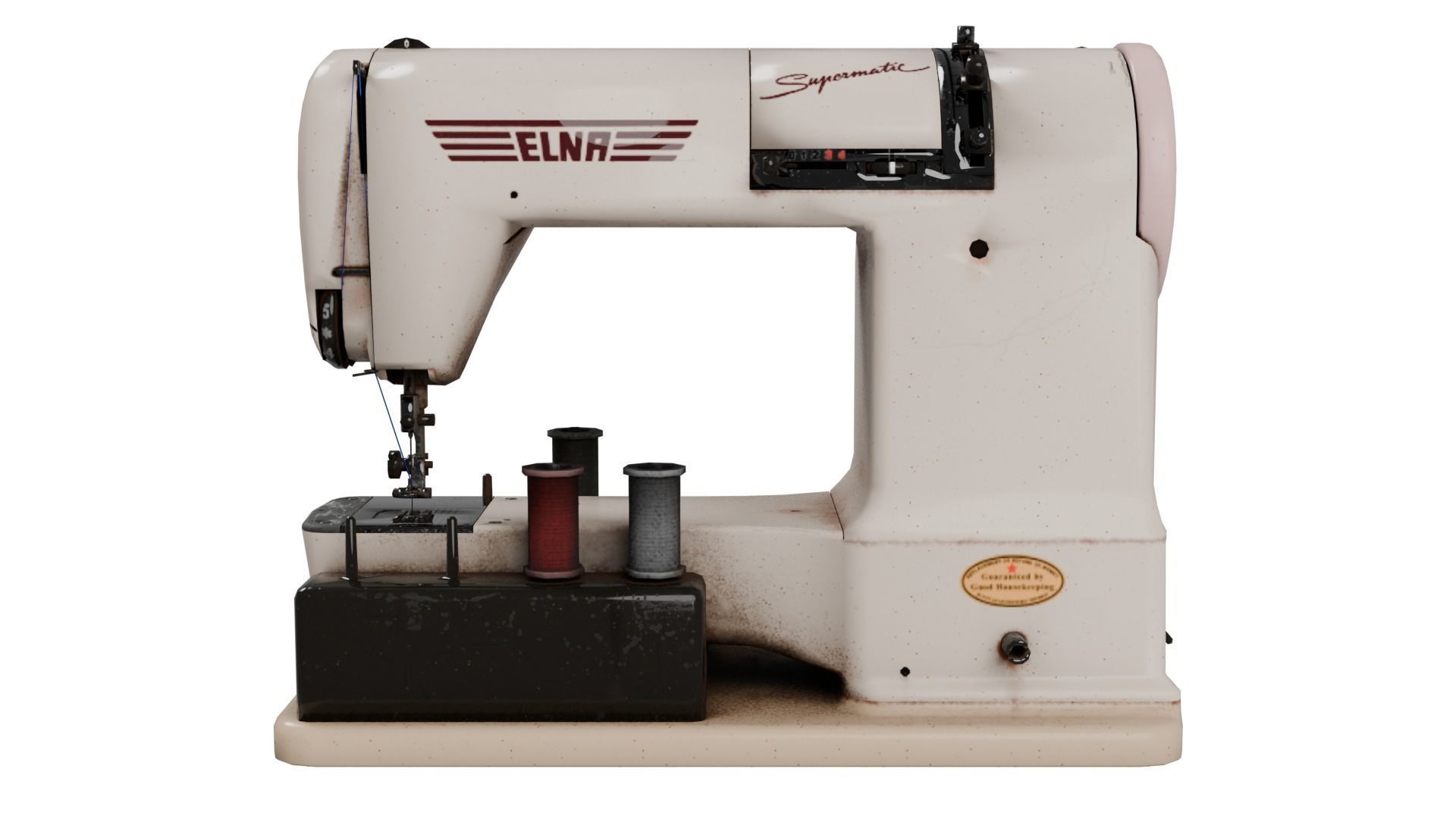 Vintage Sewing Machine 3D model_4