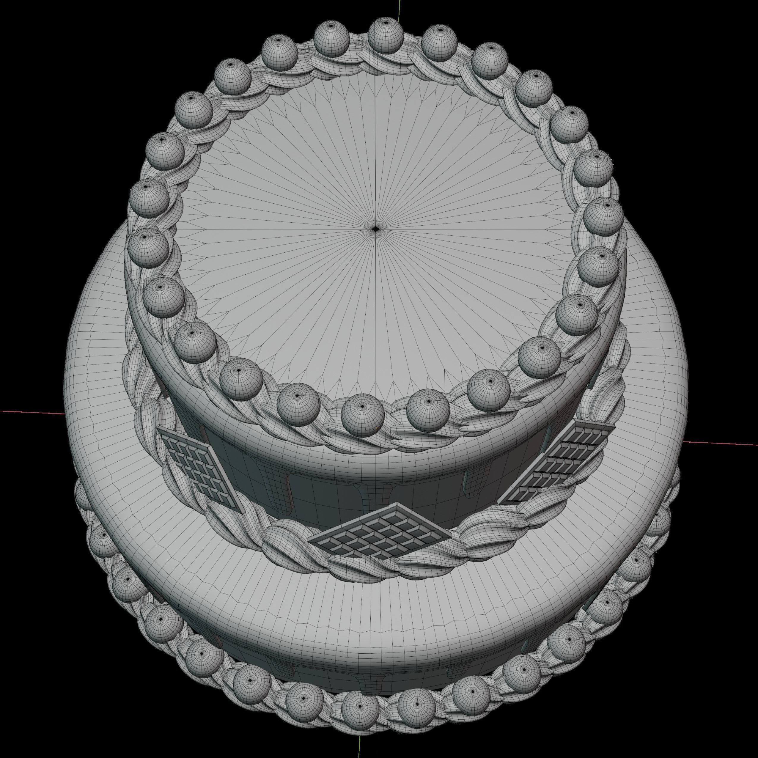 Birthday Chocolate Cake Low-poly 3D model_7