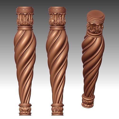 Table leg- wood carving  3D model