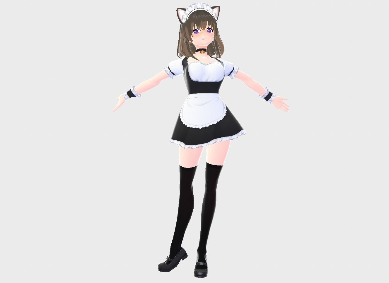 3D low poly female avatar for vrchat and for vtubing Low-poly 3D model_6