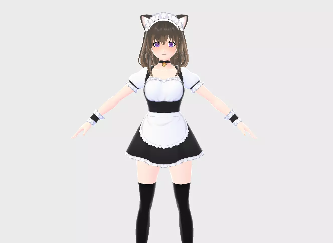 3D low poly female avatar for vrchat and for vtubing Low-poly 3D model_0
