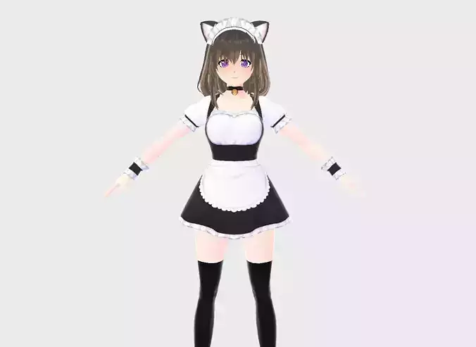 3D low poly female avatar for vrchat and for vtubing Low-poly 3D model 3D low poly female avatar for vrchat and for vtubing Low-poly 3D model