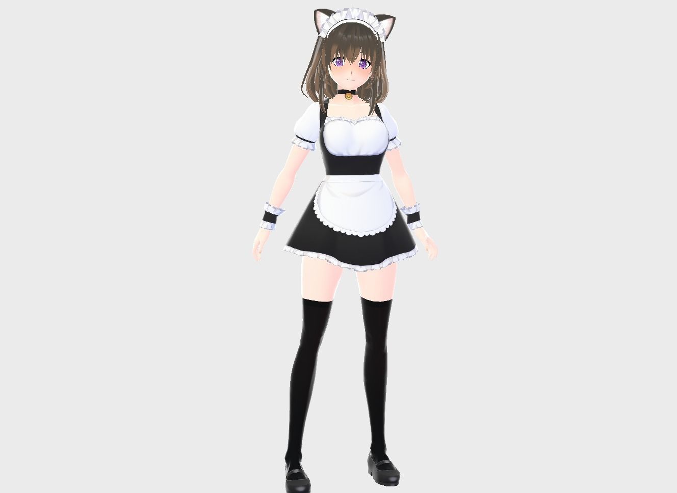 3D low poly female avatar for vrchat and for vtubing Low-poly 3D model_2