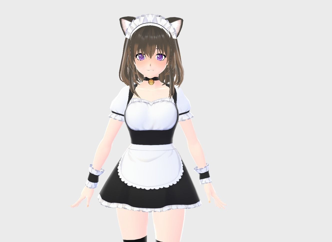 3D low poly female avatar for vrchat and for vtubing Low-poly 3D model_10