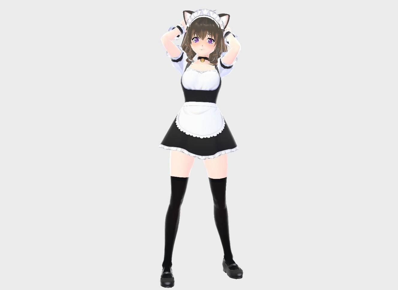 3D low poly female avatar for vrchat and for vtubing Low-poly 3D model_7