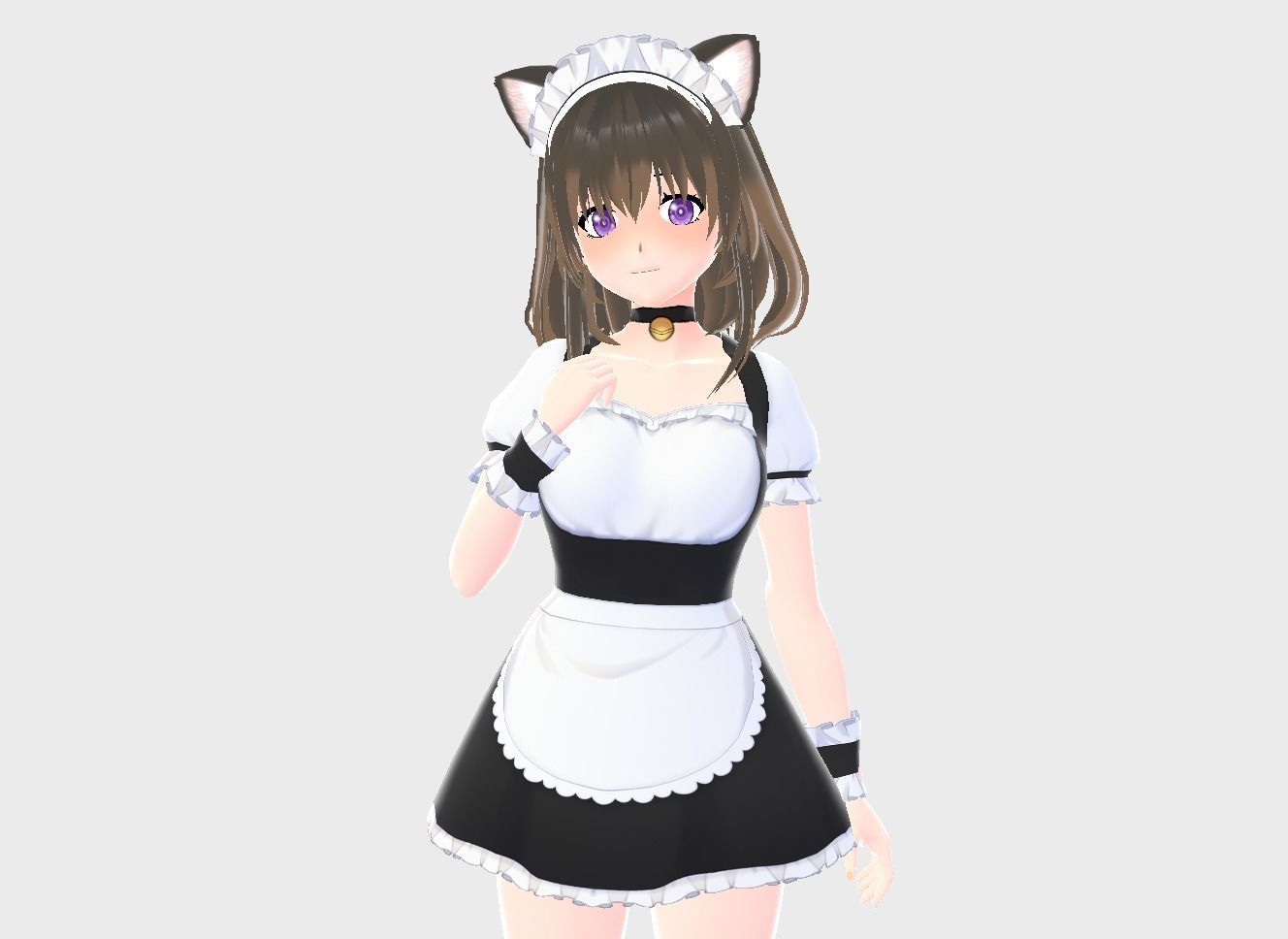 3D low poly female avatar for vrchat and for vtubing Low-poly 3D model_3