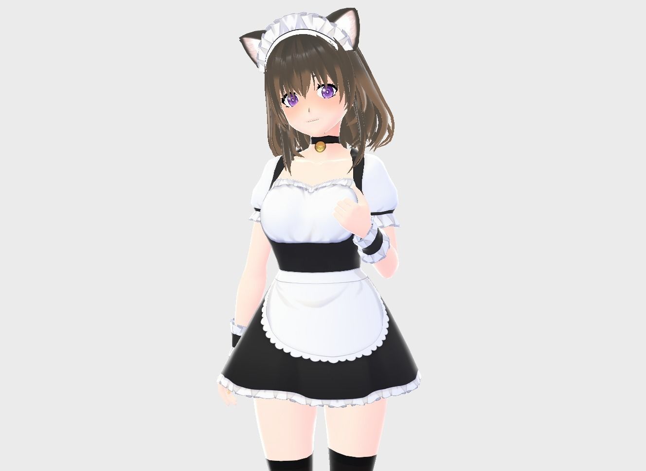 3D low poly female avatar for vrchat and for vtubing Low-poly 3D model_4
