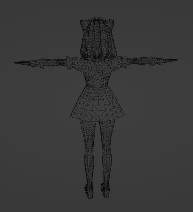 3D low poly female avatar for vrchat and for vtubing Low-poly 3D model_13