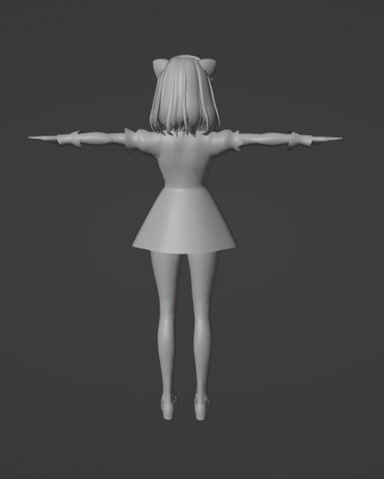 3D low poly female avatar for vrchat and for vtubing Low-poly 3D model_15