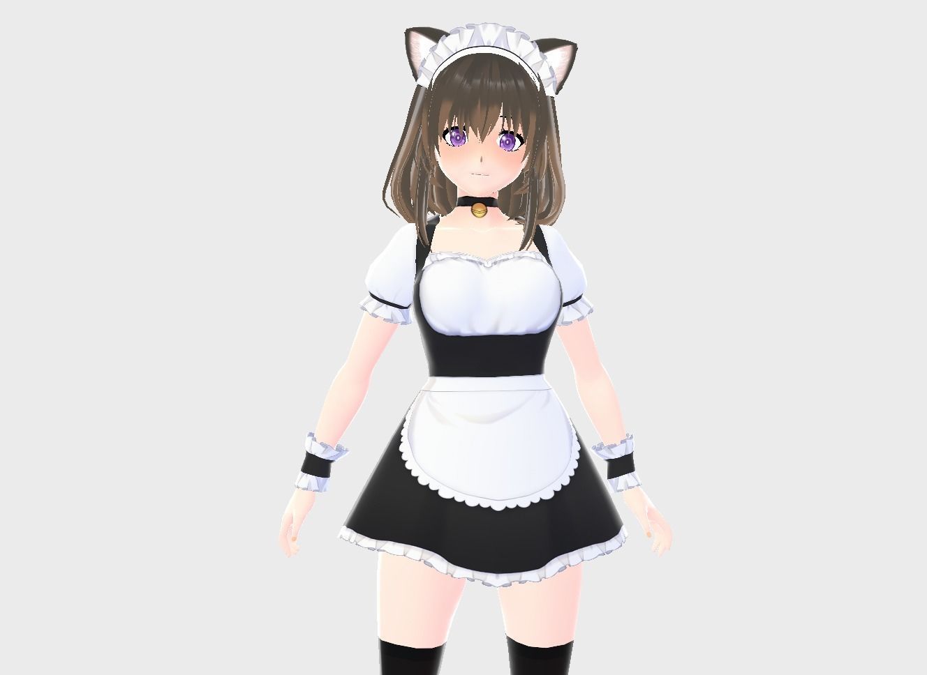 3D low poly female avatar for vrchat and for vtubing Low-poly 3D model_1