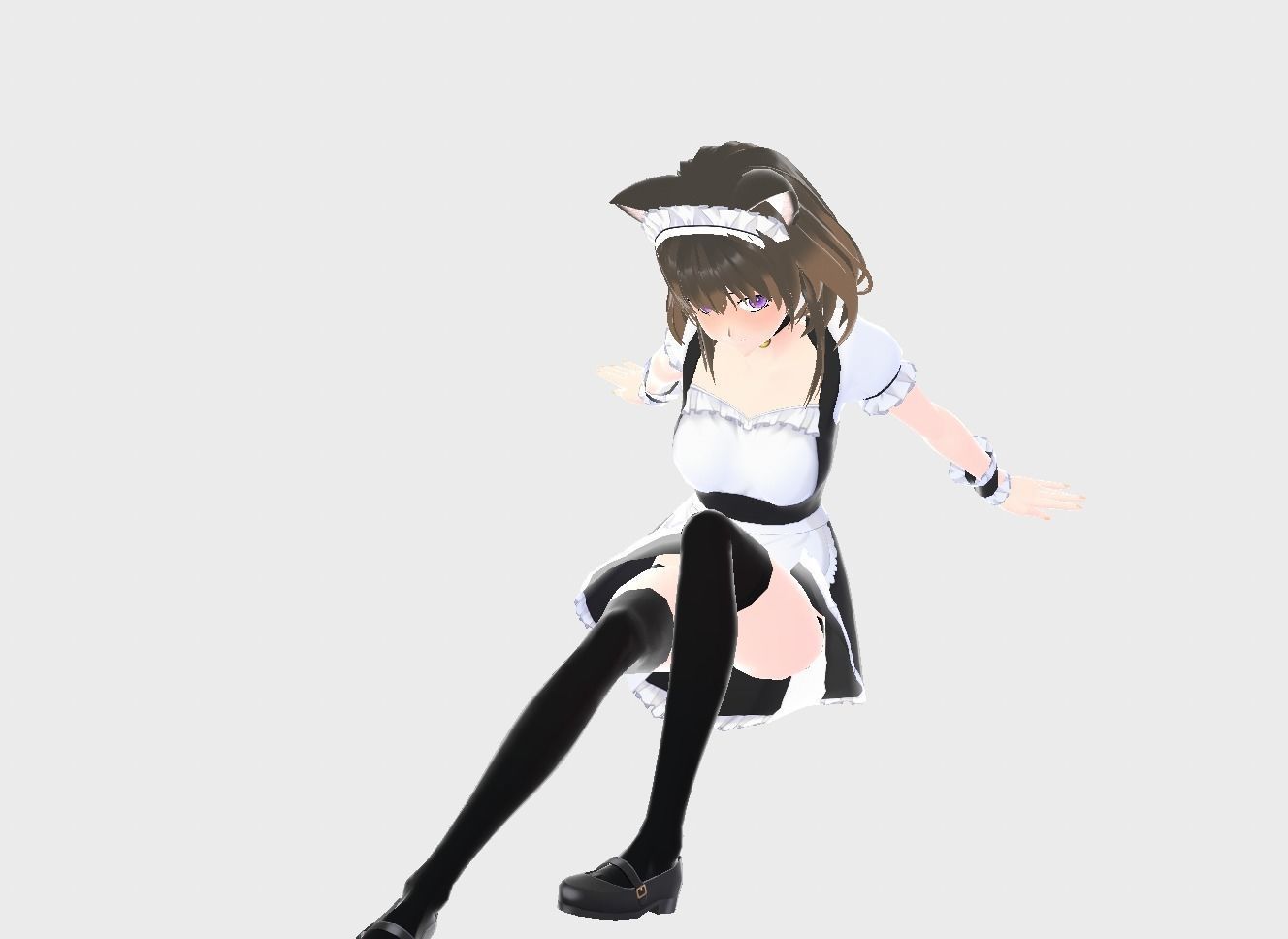 3D low poly female avatar for vrchat and for vtubing Low-poly 3D model_11