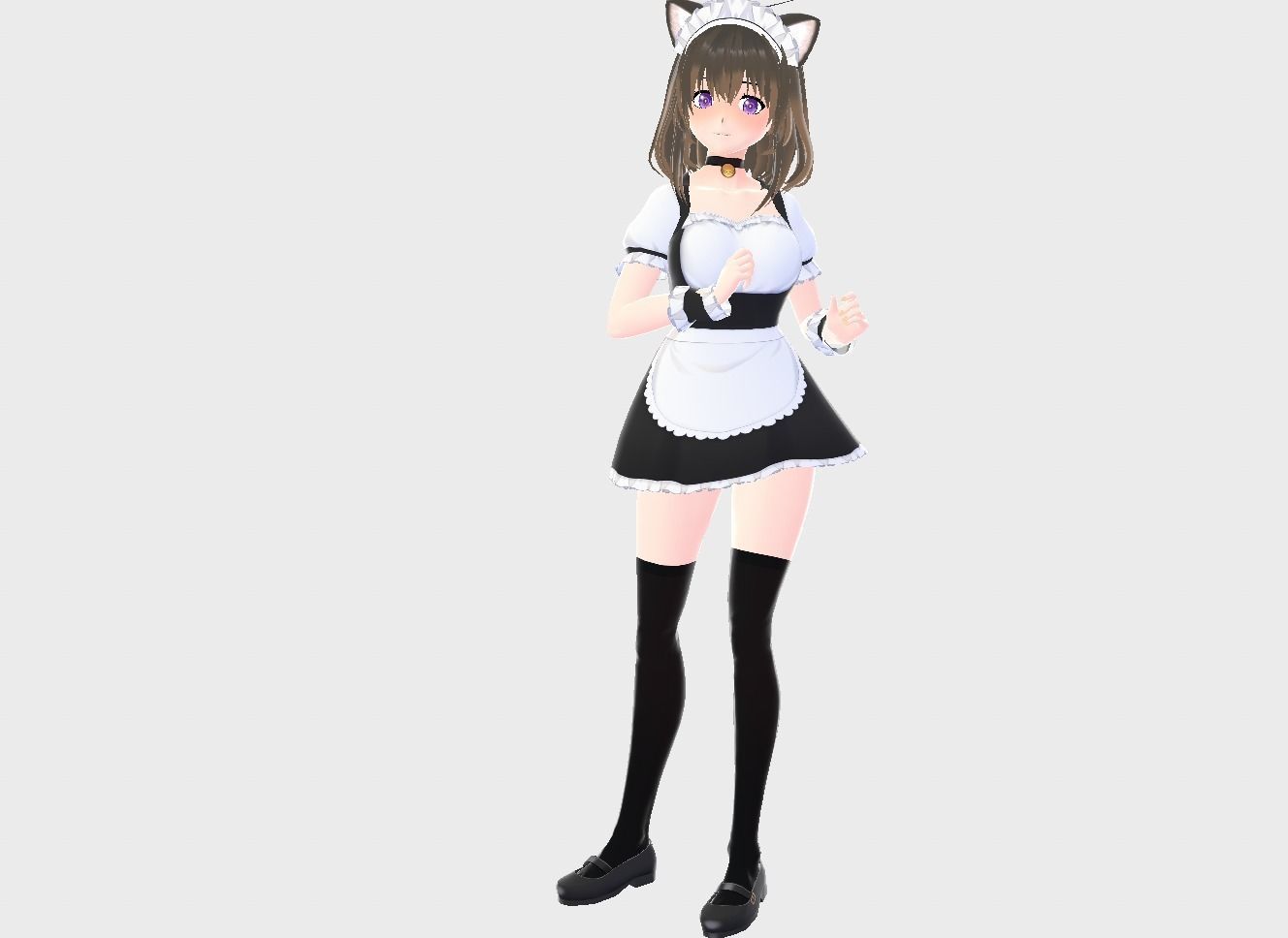 3D low poly female avatar for vrchat and for vtubing Low-poly 3D model_5