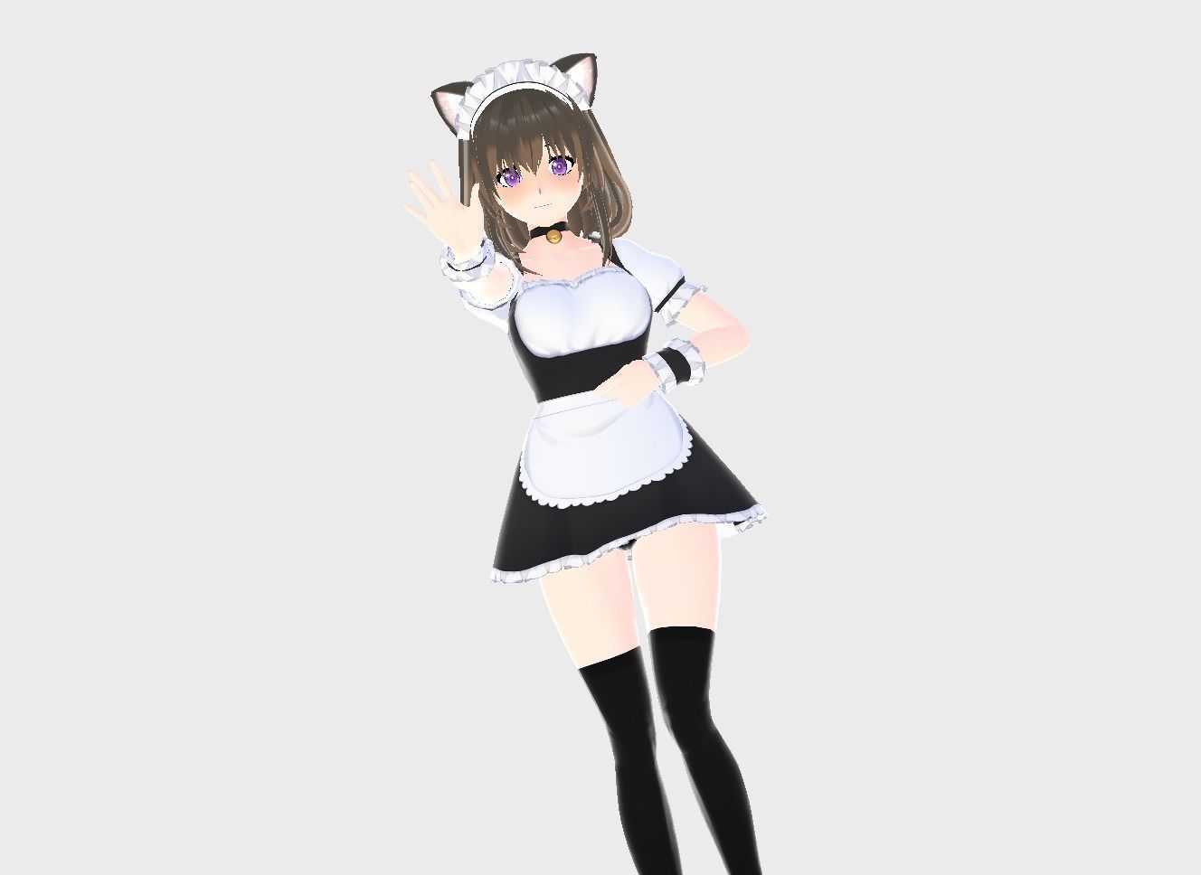 3D low poly female avatar for vrchat and for vtubing Low-poly 3D model_8