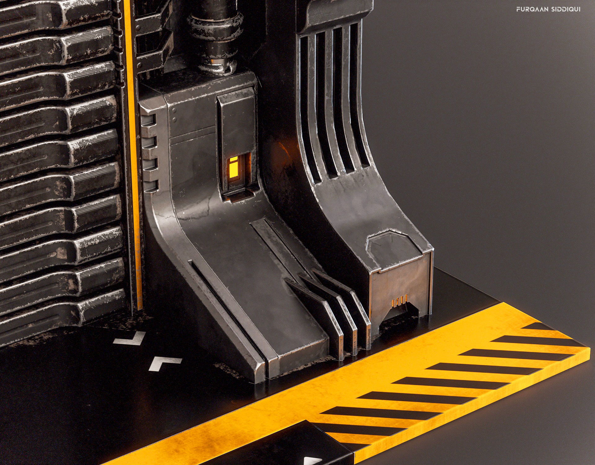 Sci-fi Door X2 PBR Low-poly 3D model_8