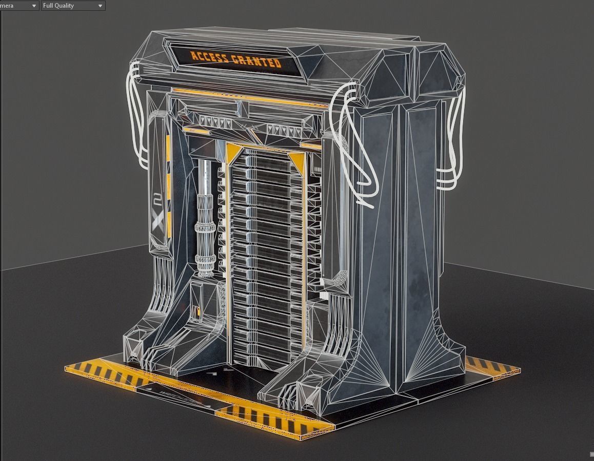 Sci-fi Door X2 PBR Low-poly 3D model_13