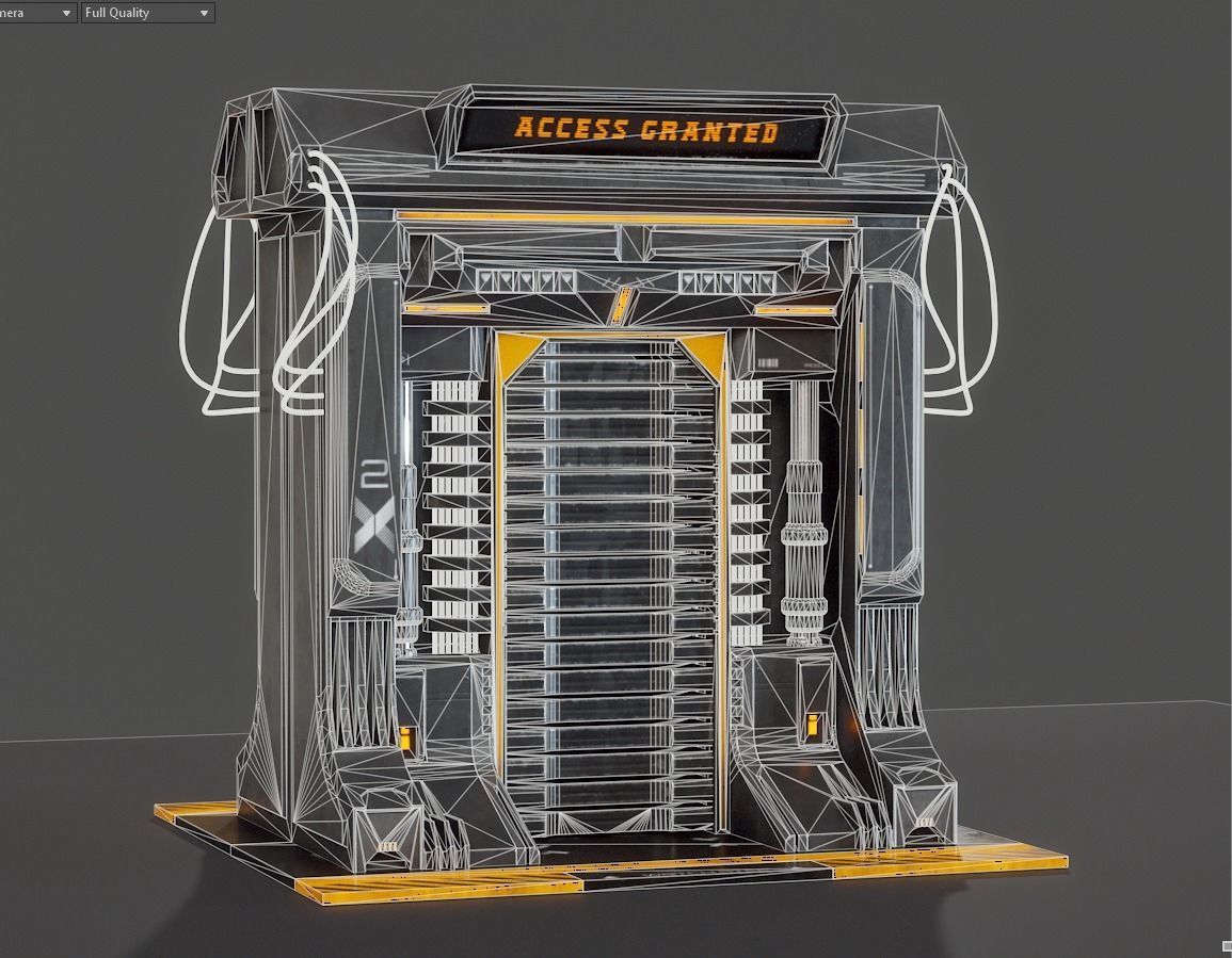 Sci-fi Door X2 PBR Low-poly 3D model_12