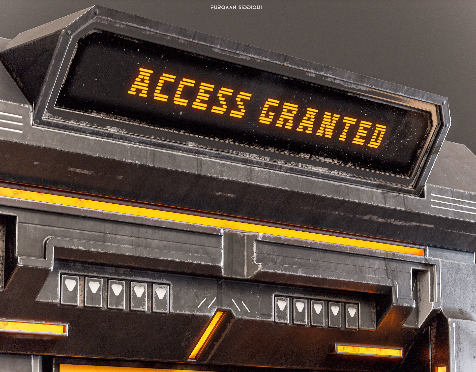 Sci-fi Door X2 PBR Low-poly 3D model_9