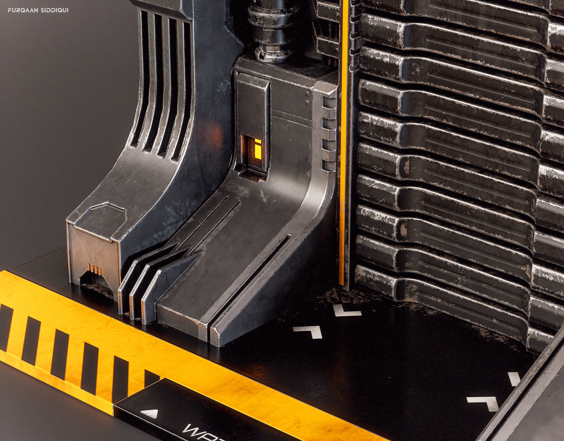 Sci-fi Door X2 PBR Low-poly 3D model_7