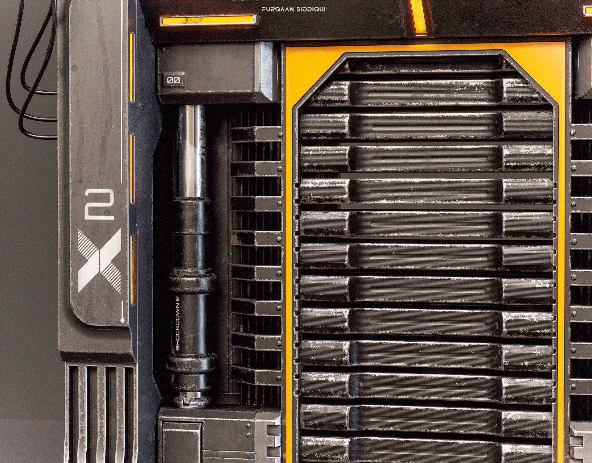 Sci-fi Door X2 PBR Low-poly 3D model_6