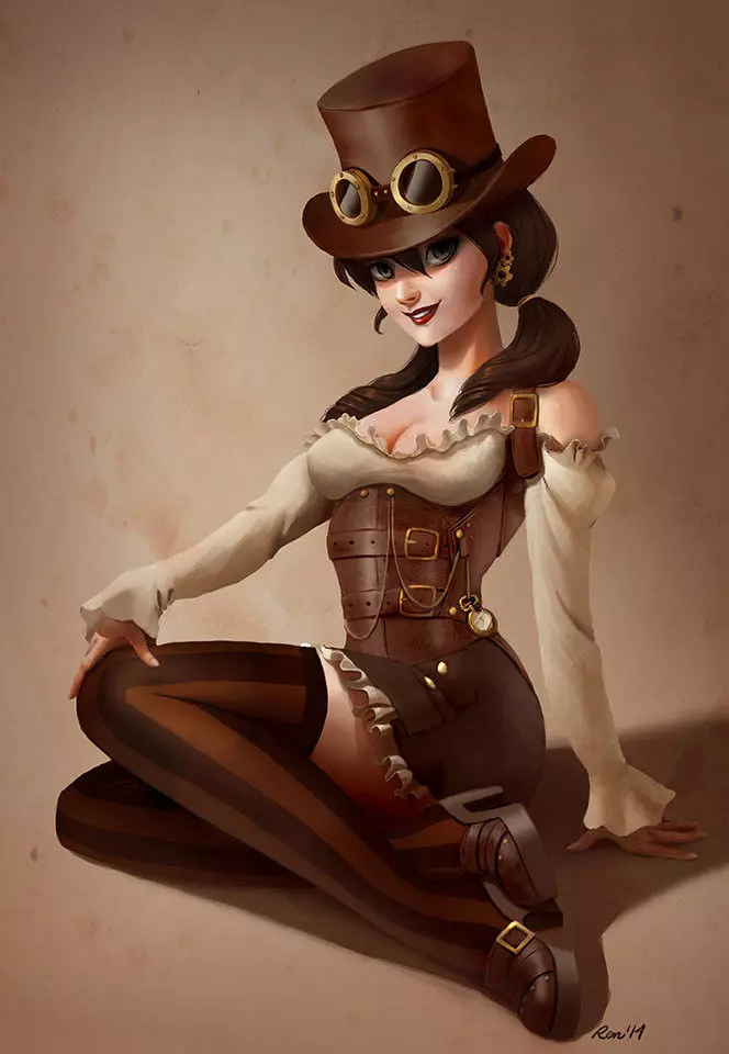 Steampunk Girl 3D Print Model 3D print model_0