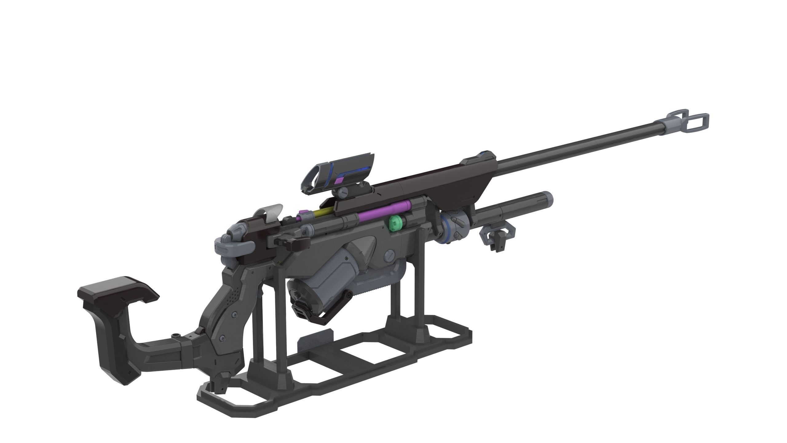Ana Sniper Cannon 3 SKINS - Overwatch - STL and CAD - Commercial 3D print model_10