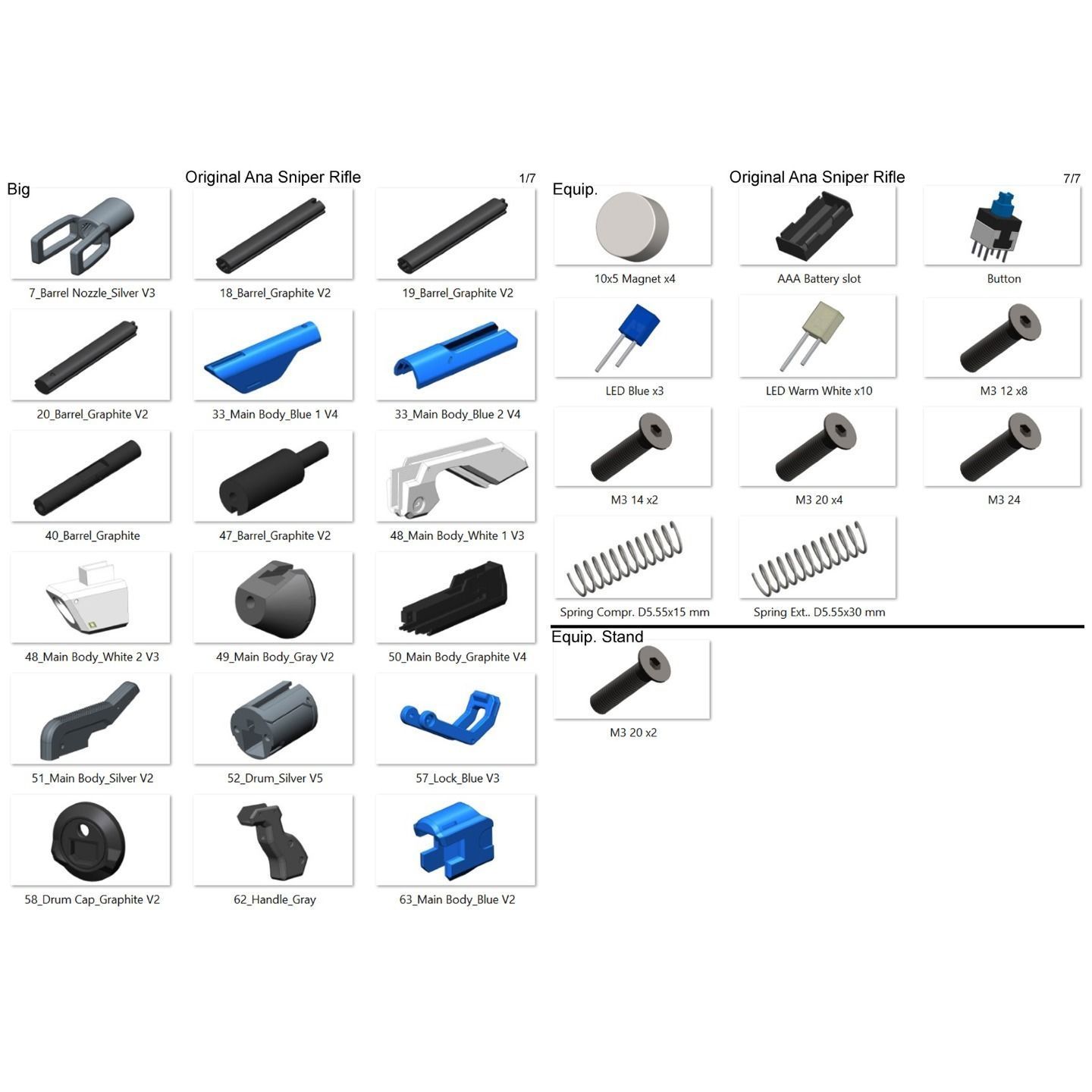 Ana Sniper Cannon 3 SKINS - Overwatch - STL and CAD - Commercial 3D print model_12