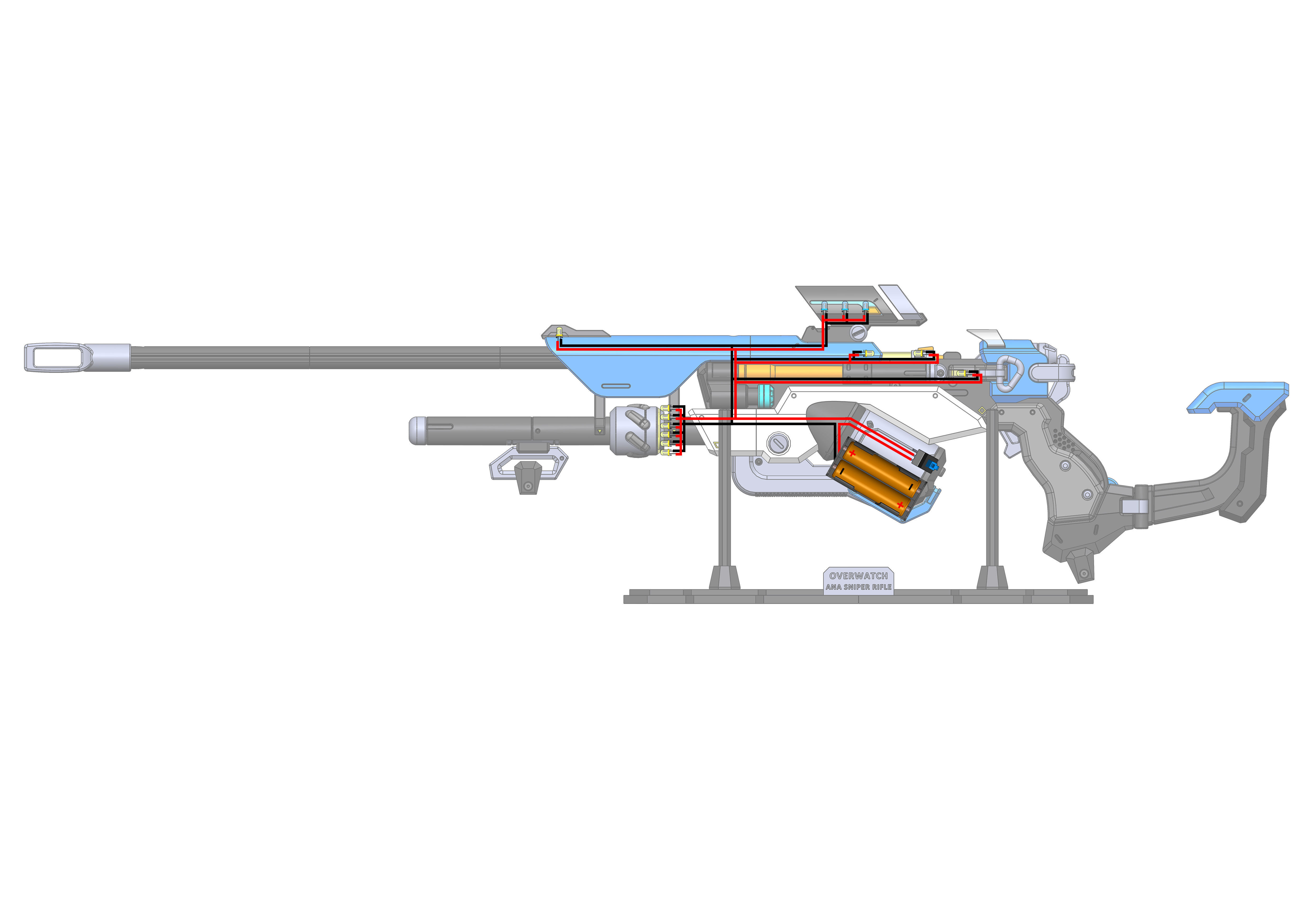 Ana Sniper Cannon 3 SKINS - Overwatch - STL and CAD - Commercial 3D print model_14