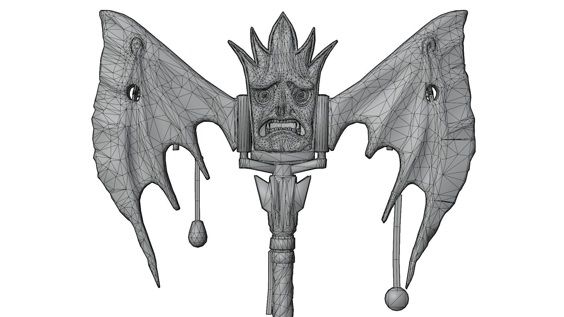 Stylized PBR Demon Battle Axe Game Weapon Prop model Low-poly 3D model_9