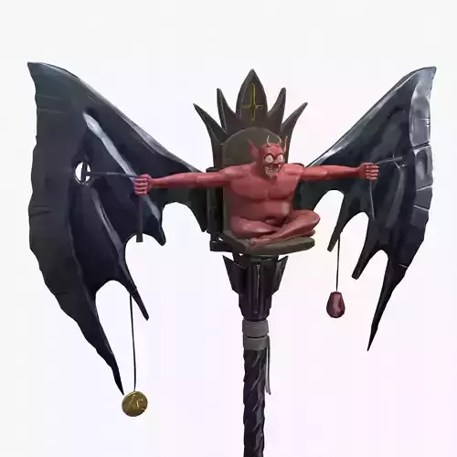 Stylized PBR Demon Battle Axe Game Weapon Prop model Low-poly 3D model