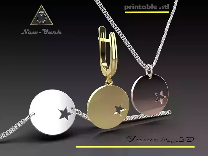 earring bracelete pendant circle-star