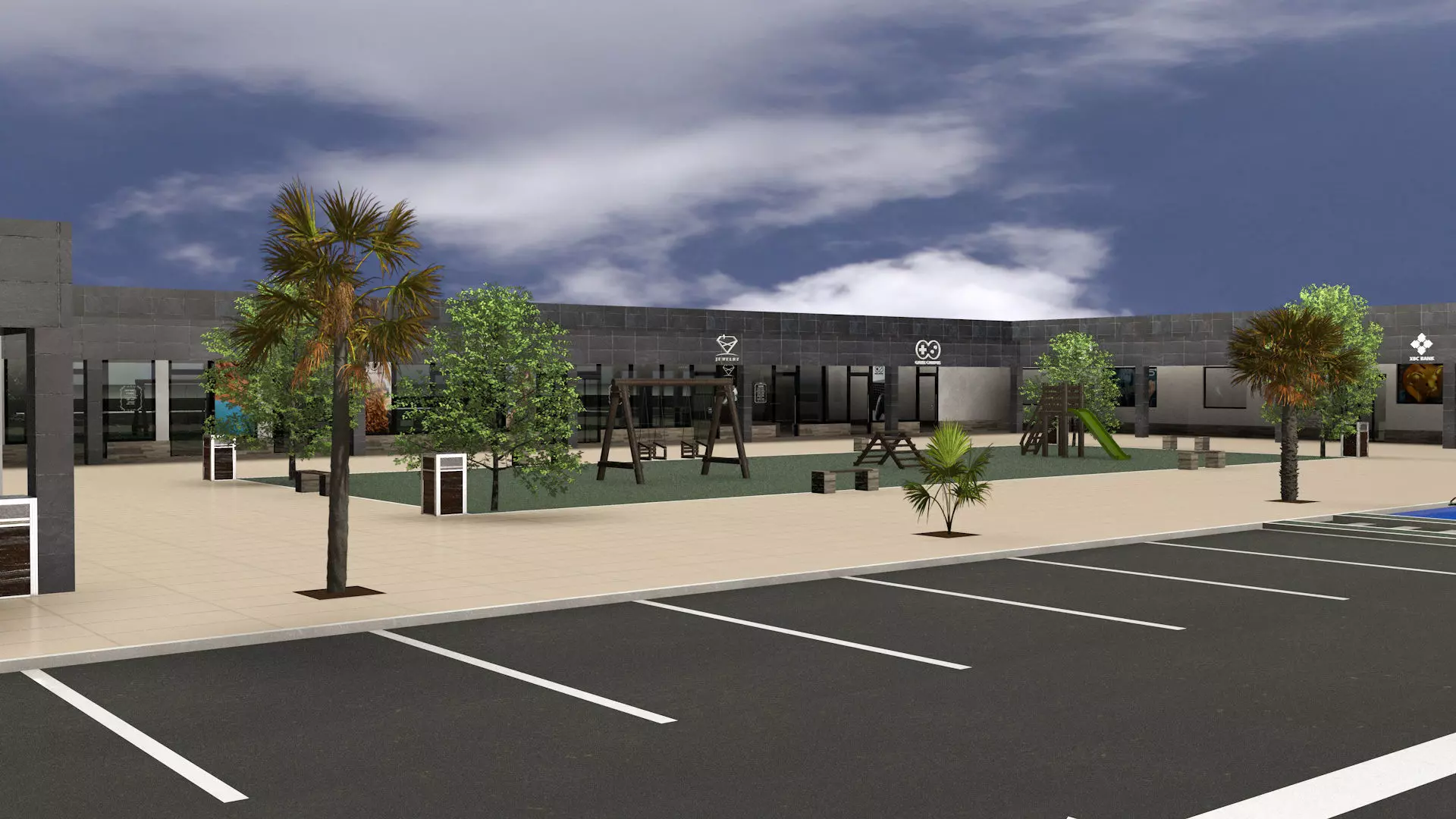 Commercial mall 3D model_0