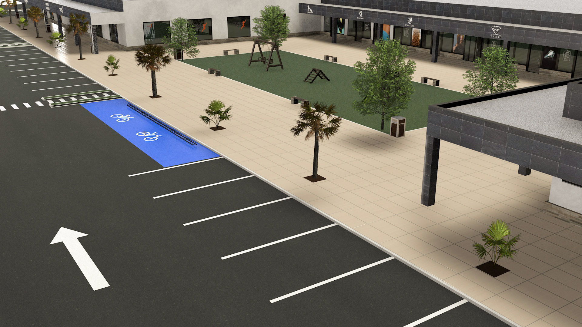 Commercial mall 3D model_2